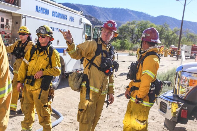 An image from the Blue Cut Fire tweeted by the San Bernardino County Fire Department on Tuesday, Aug. 16, 2016.