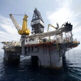 GULF OF MEXICO - MAY 11:  The Development Driller III, which is drilling the relief well, is seen at the site of the Deepwater Horizon oil spill May 11, 2010 off the coast of Louisiana in the Gulf of Mexico. Oil is still leaking out of the Deepwater Horizon wellhead at a estimated rate of 1,000-5,000 barrels a day.  (Photo by Gerald Herbert-pool/Getty Images)