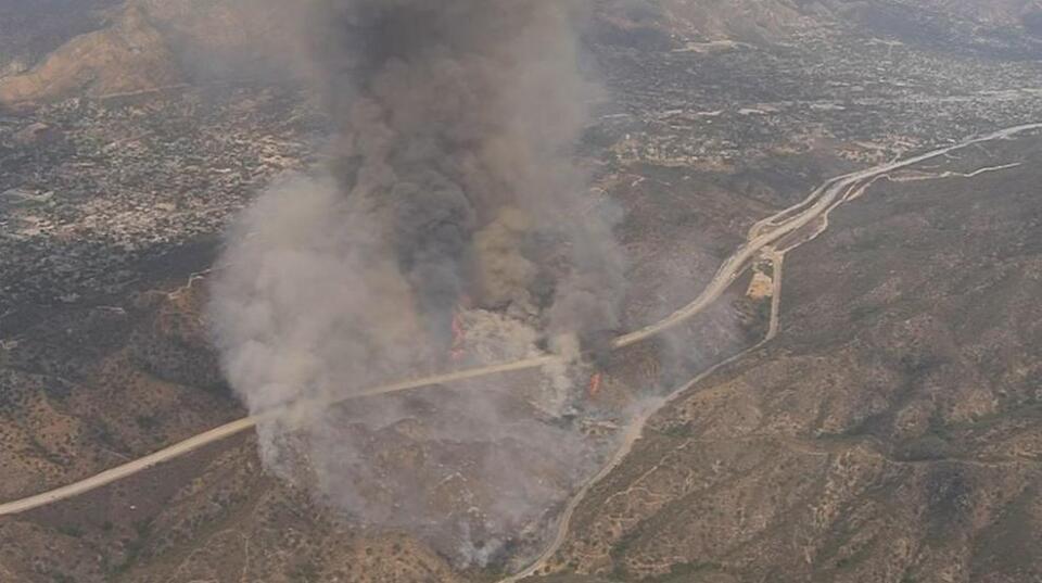 A fire burning in the Sun Valley area on Friday, Sept. 1, 2017 that forced the closure of the 210 Freeway in both directions.