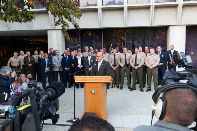 On Monday Dec. 9 Los Angeles Sheriff Lee Baca held a press conference to respond to the F.B.I. arrests of 17 Los Angeles sheriff's deputies.