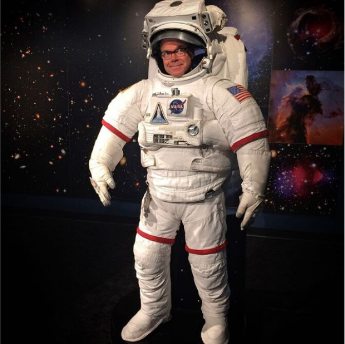 Charles Phoenix, has a tradition lighting unusual objects for the holidays, this weekend the Apollo Space Capsule gets the treatment. 