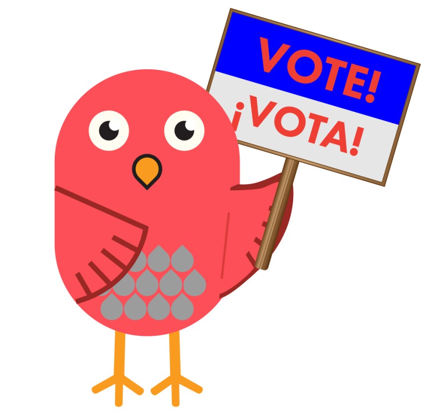 An image of Birdee, Culver City's voting mascot, which is being used for the first time to promote the April 12, 2016 city election. 