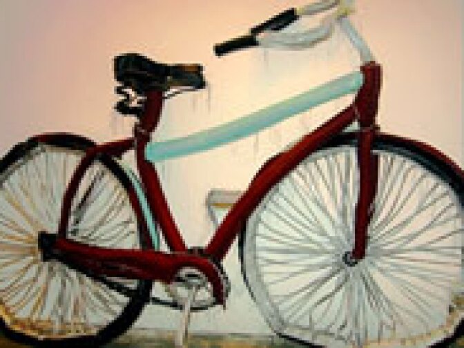 Bicycle ‘soft sculpture’ fabricated from vinyl.