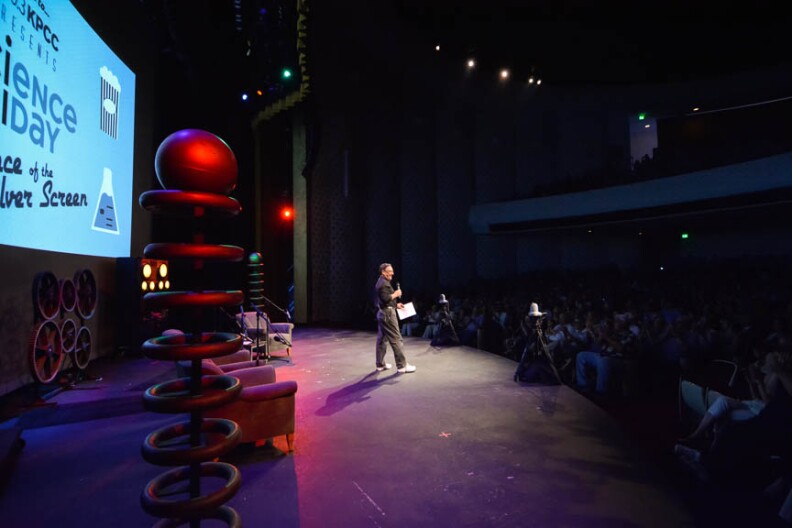 Science Friday host Ira Flatow during KPCC Presents Science Friday Live at Caltech's Beckman Auditorium Aug. 27