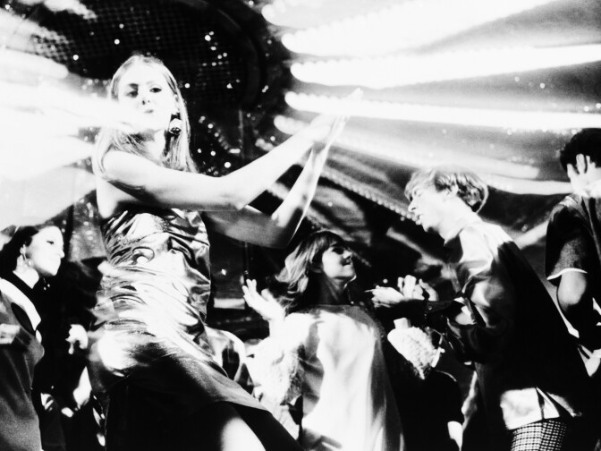Teenagers dancing at a disco, circa 1973.