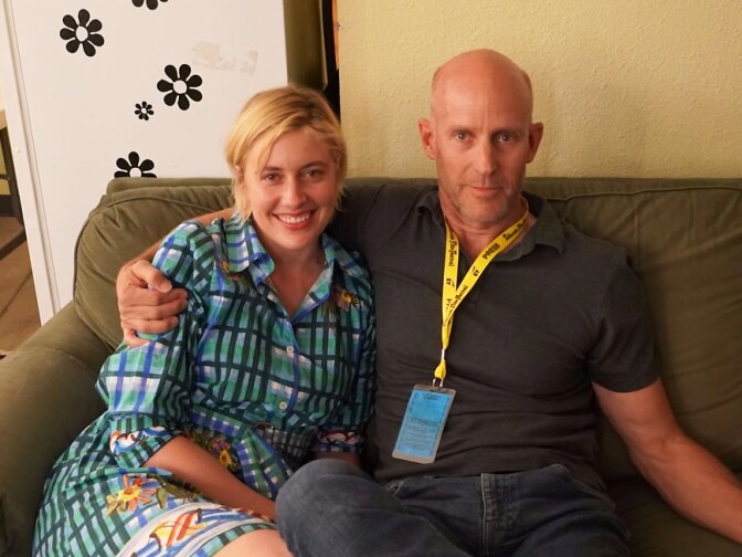 Writer-director Greta Gerwig with The Frame's John Horn.