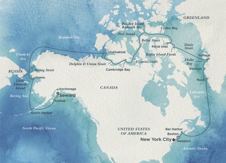 The path that the Crystal Serenity will take for it's journey will include stops at numerous small towns.
