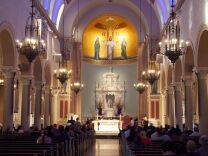 Inside of St. Monica’s Catholic Church in Santa Monica.