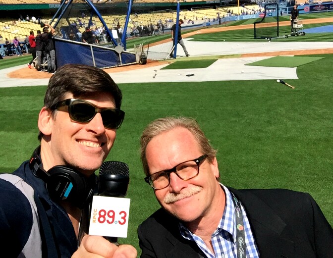KPCC's John Rabe with the LA Times Chris Erskine, who believes the Dodgers will work out a TV deal in the next five years.