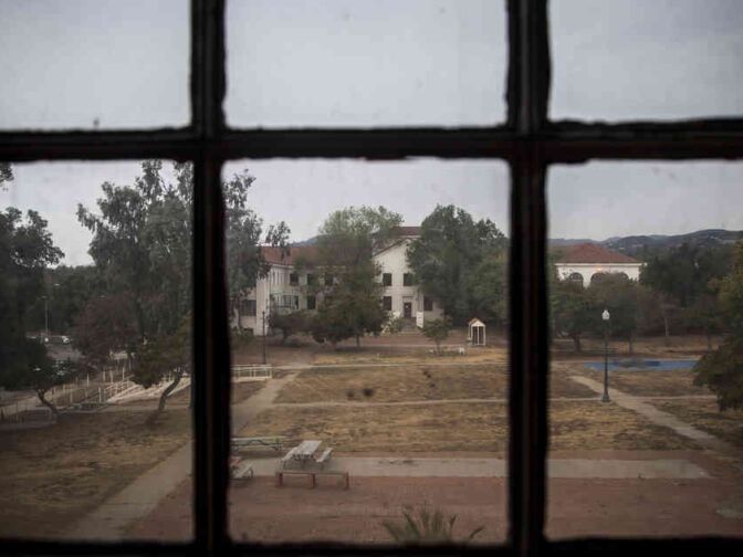 Building 205, pictured here, sits vacant. It was designated as future housing for disabled homeless veterans in 2007.