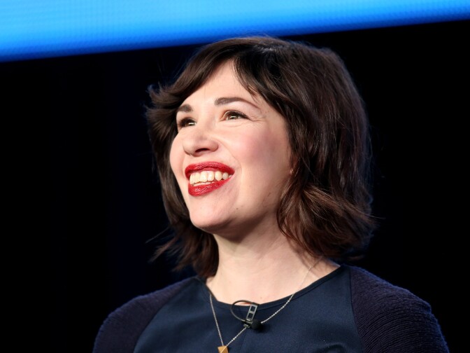 Carrie Brownstein speaks onstage during the "Portlandia"panel discussion of the 2013 Winter TCA Tour.