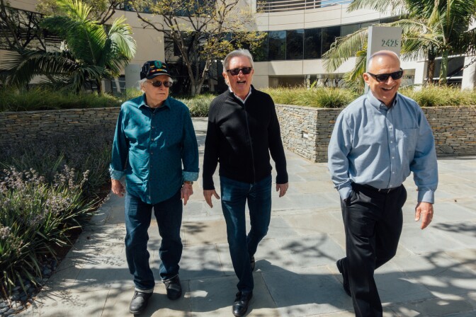Right-to-left: Paul Mahony, Michael Folonis, and a fellow Vietnam Veteran who attends group therapy at the PTSD Clinic at the West LA VA.