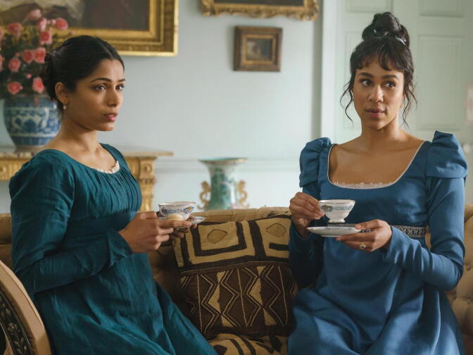 Freida Pinto, left, and Zawe Ashton in <em>Mr. Malcolm's List</em>.