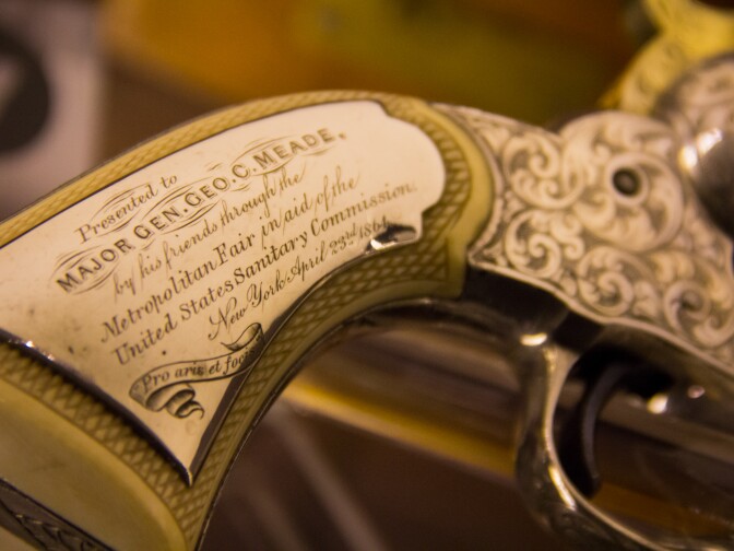 An E. Remington & Sons 1864 model Army revolver presented to Major General George G. Meade.