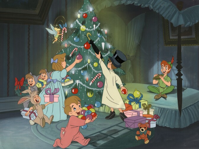Peter Pan Disney art props Christmas presentatIon art.