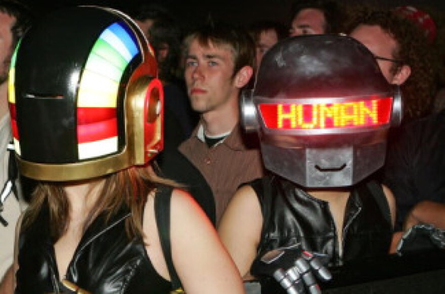 Daft Punk fans wait for the band to perform during the Vegoose music festival at Sam Boyd Stadium's Star Nursery Field October 27, 2007 in Las Vegas, Nevada.