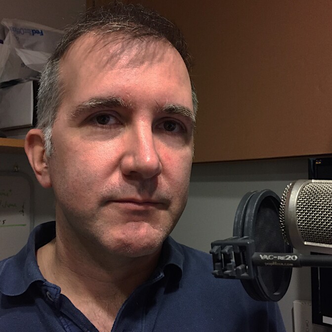 The New Yorker music writer Alex Ross in the Off-Ramp studio.