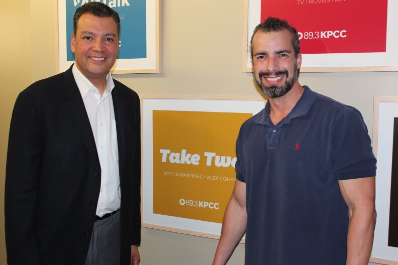 California Secretary of State Alex Padilla (left) with Take Two host A Martinez. 