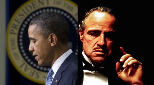 President Obama and Marlon Brando as Don Corleone