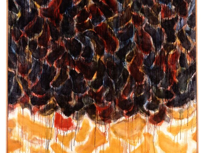 Sam Francis, Blue and Yellow,1954-55. Oil on canvas, 76 3/4 x 51 inches. The
Eli and Edythe L. Broad Collection, Los Angeles. 
