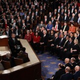 WASHINGTON, DC - JANUARY 24:  U.S. President Barack Obama delivers his State of the Union address on January 24, 2012 in Washington, DC. Obama said the focal point his speech is the central mission of our country, and his central focus as president, including 'rebuilding an economy where hard work pays off and responsibility is rewarded.'  (Photo by Win McNamee/Getty Images)