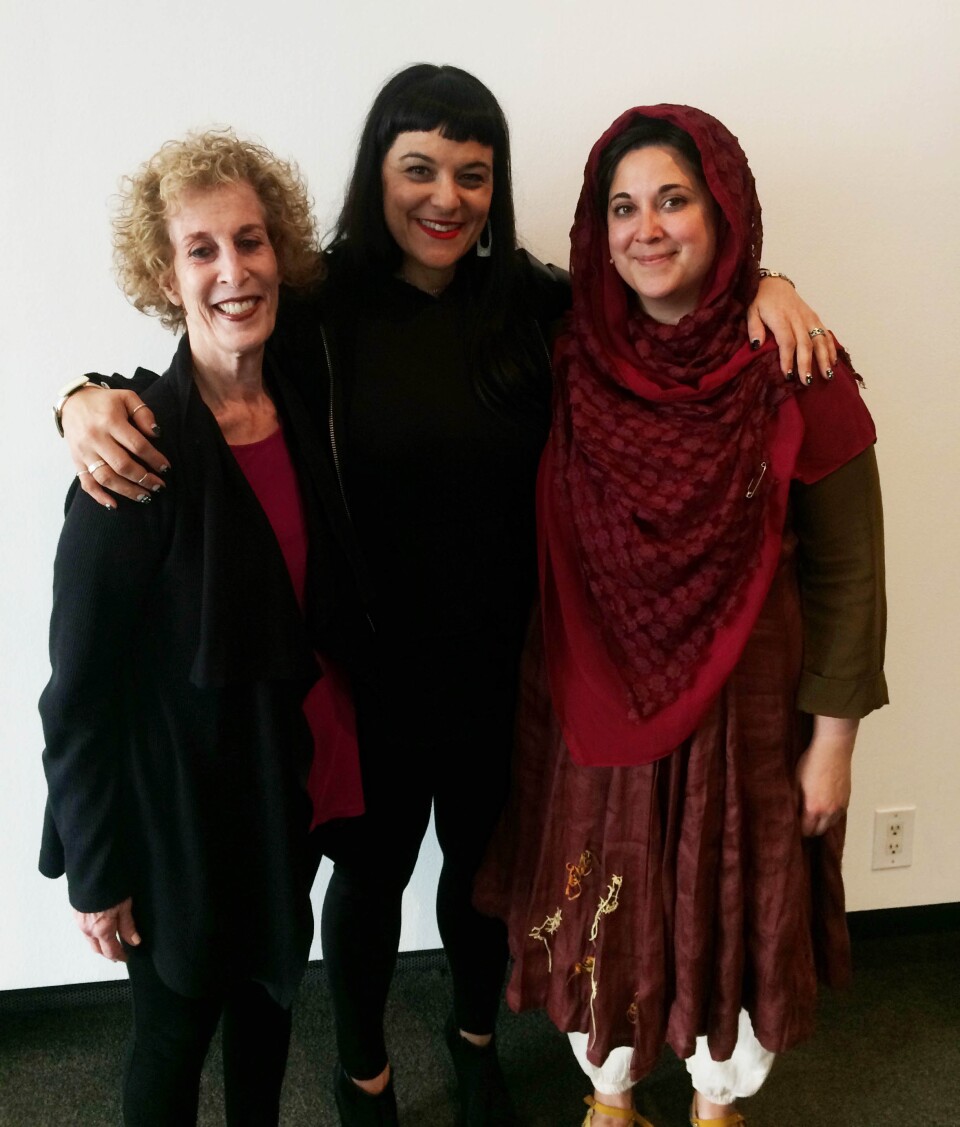 "Thumbprint" all female creative team: Susan Yankowitz (libretto), Beth Morrison (producer) and Kamala Sankaram (composer, star). Not pictured: Rachel Dickstein (director)


