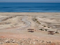 File: Former boat launches no longer connect with the Salton Sea in Imperial County, as seen on April 19, 2015.