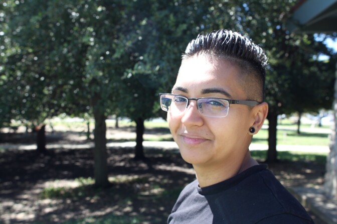 Liliana Flores at a park in the San Fernando Valley. (Annie Gilbertson/KPCC)