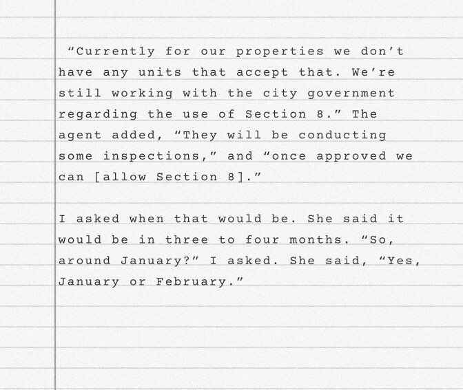 Graphic of a lined piece of paper with text.