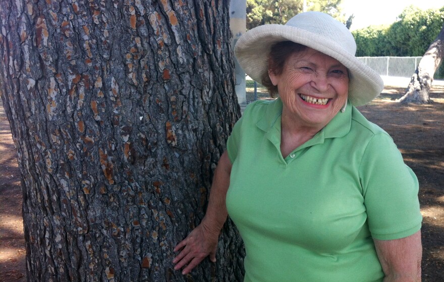 Historian Anna Sklar, who discovered a treasure trove of photos taken by the City of LA's engineering department from about 1890 - 1980. She's at the Baldwin Hills Rec Center, site of a years-long peat bog fire.