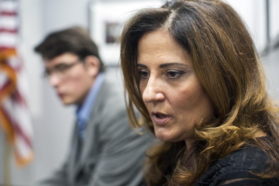 Liana Ghica's son, Vlad Stoicescu-Ghica, left, is a DACA recipient. The two attended a press conference at the Coalition for Humane Immigrant Rights of Los Angeles on Monday morning, Nov. 17, 2014. The conference addressed President Barack Obama's expected executive order on immigration this week.