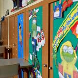 A cleaning staff member disinfects a classroom prior to the reopening of a school in Madrid amid the coronavirus pandemic on September 8, 2020. - Spain, that yesterday passed the landmark figure of 500,000 coronavirus infections, had largely gained control over its outbreak by imposing one of the world's toughest lockdowns, but infections have surged since the restrictions were fully removed at the end of June. (Photo by Gabriel BOUYS / AFP) (Photo by GABRIEL BOUYS/AFP via Getty Images)