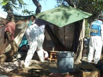 A major clean up of the Arroyo Seco riverbed took place near South Pasadena in August 2014.