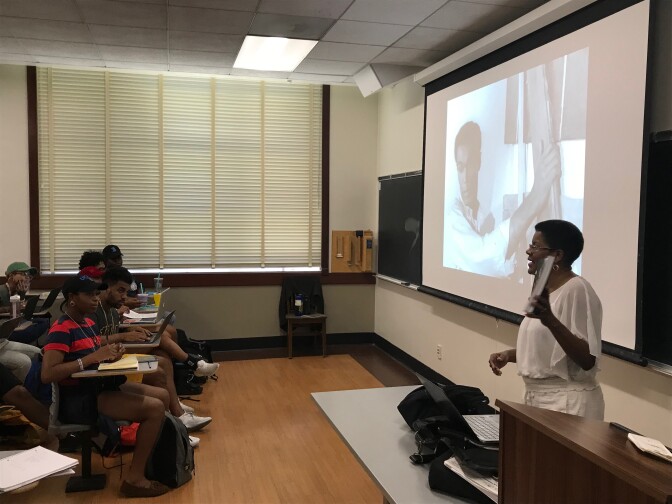 UCLA professor  Tananarive Due, who's teaching a class called The Sunken Place: Racism, Survival, and Black Horror Aesthetic,