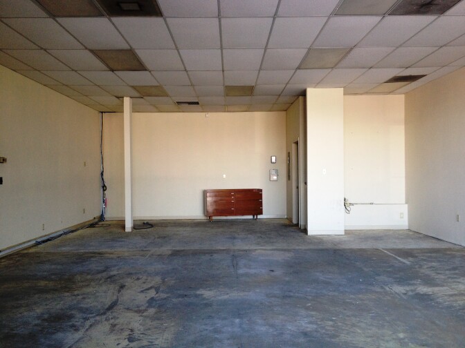 The interior of candidate Paul Tanaka's former campaign headquarters in Torrance is empty.