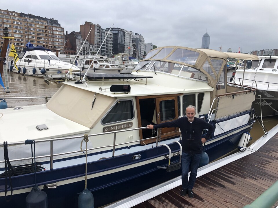 Guy Leehan, who sailed into Liège earlier this week, was trapped in the city by the high water and was waiting to get out.