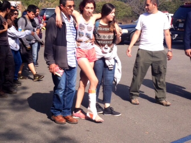 A young hiker suffered a minor injury while being rescued by helicopter Monday