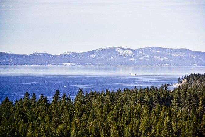 View of Lake Tahoe from Harrah's Hotel & Casino, Lake Tahoe, Nevada.