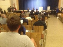 Several dozen parents attended a meeting Wednesday, March 18, 2015, at Venice High School Auditorium to hear officials talk about the arrest of 12 students for alleged sexual assault.