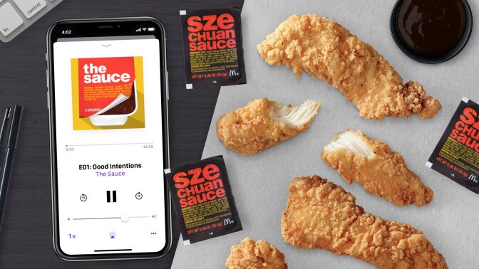 Promotional photo of McDonald's Szechuan sauce, being re-released February 26th, 2018.