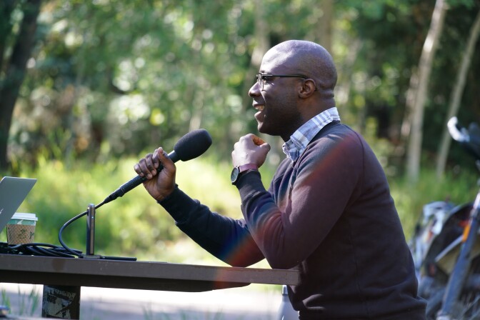 Filmmaker Barry Jenkins at the 43rd annual Telluride Film Festival with his film "Moonlight." 