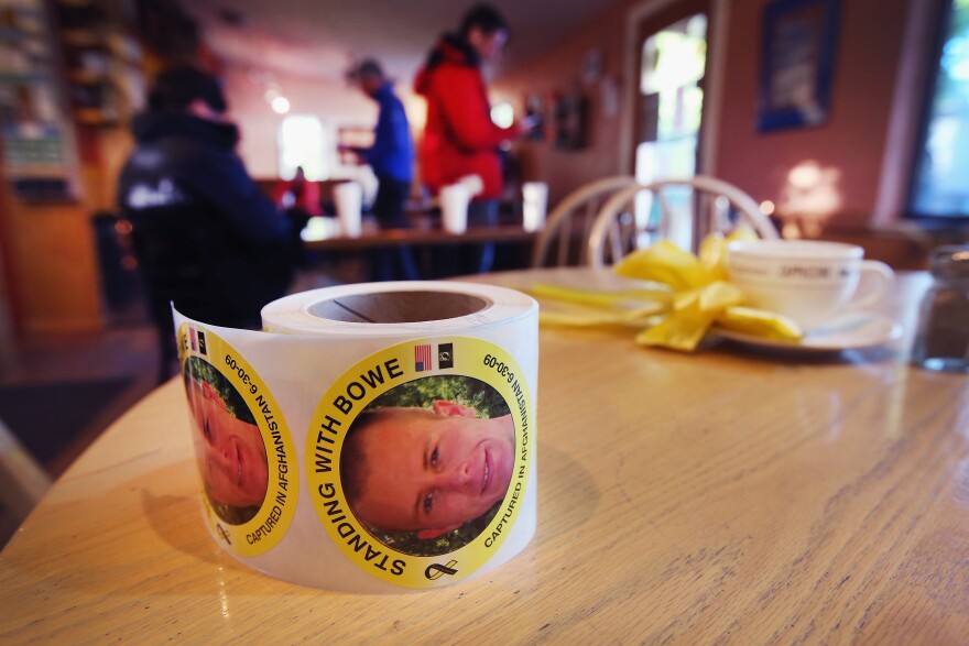 HAILEY, ID - JUNE 02:  A roll of stickers showing support for Sgt. Bowe Bergdahl sit on a table inside of Zaney's coffee shop where Bergdahl worked as a teenager on June 2, 2014 in Hailey, Idaho. Sgt. Bergdahl was released from captivity on May 31 after being captured in Afghanistan in 2009 while serving with U.S. Army’s 501st Parachute Infantry Regiment in Paktika Province. He was released after a deal was worked out to swap his freedom for the freedom of 5 Taliban prisoners being held at Guantanamo Bay. Bergdahl was considered the only U.S. prisoner of war held in Afghanistan.  (Photo by Scott Olson/Getty Images)