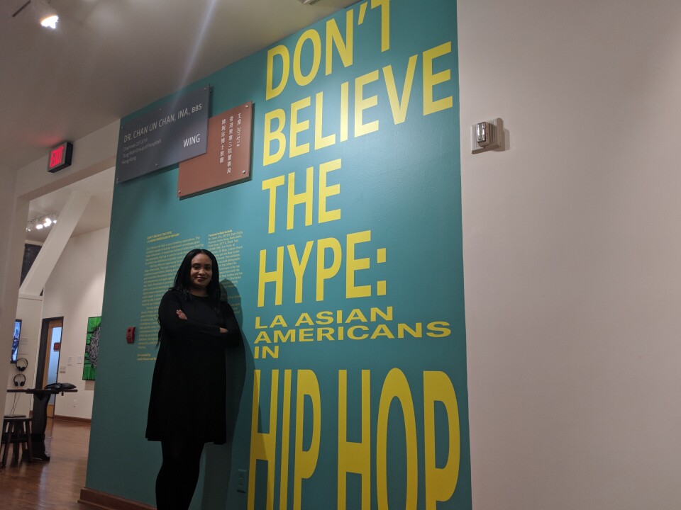 Ninochka "Nosh" McTaggart co-curator of "Don't Believe the Hype" exhibit at the Chinese American Museum in Downtown LA.