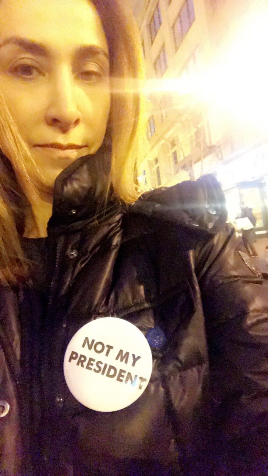 JANUARY 20, 2017 - KPCC listener Maryam Talaie, at the inauguration day protest in D.C.