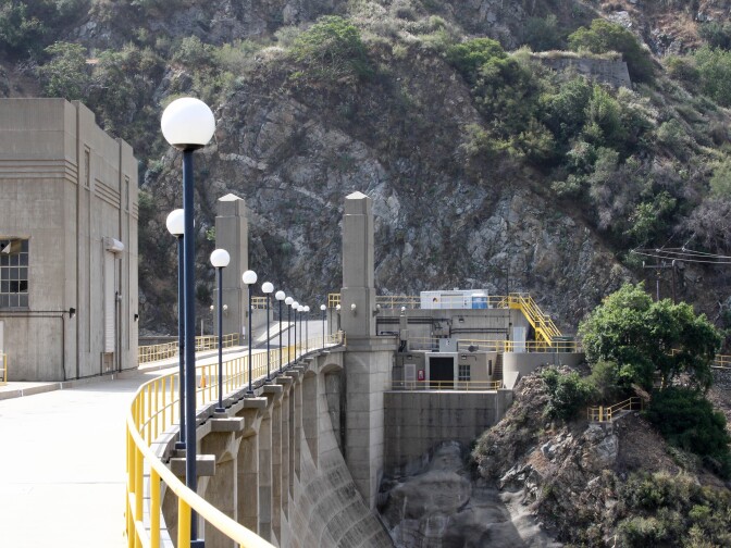The Morris Dam built in 1934 is still a central part of the flood control district in Los Angeles County, California on June 7, 2017.