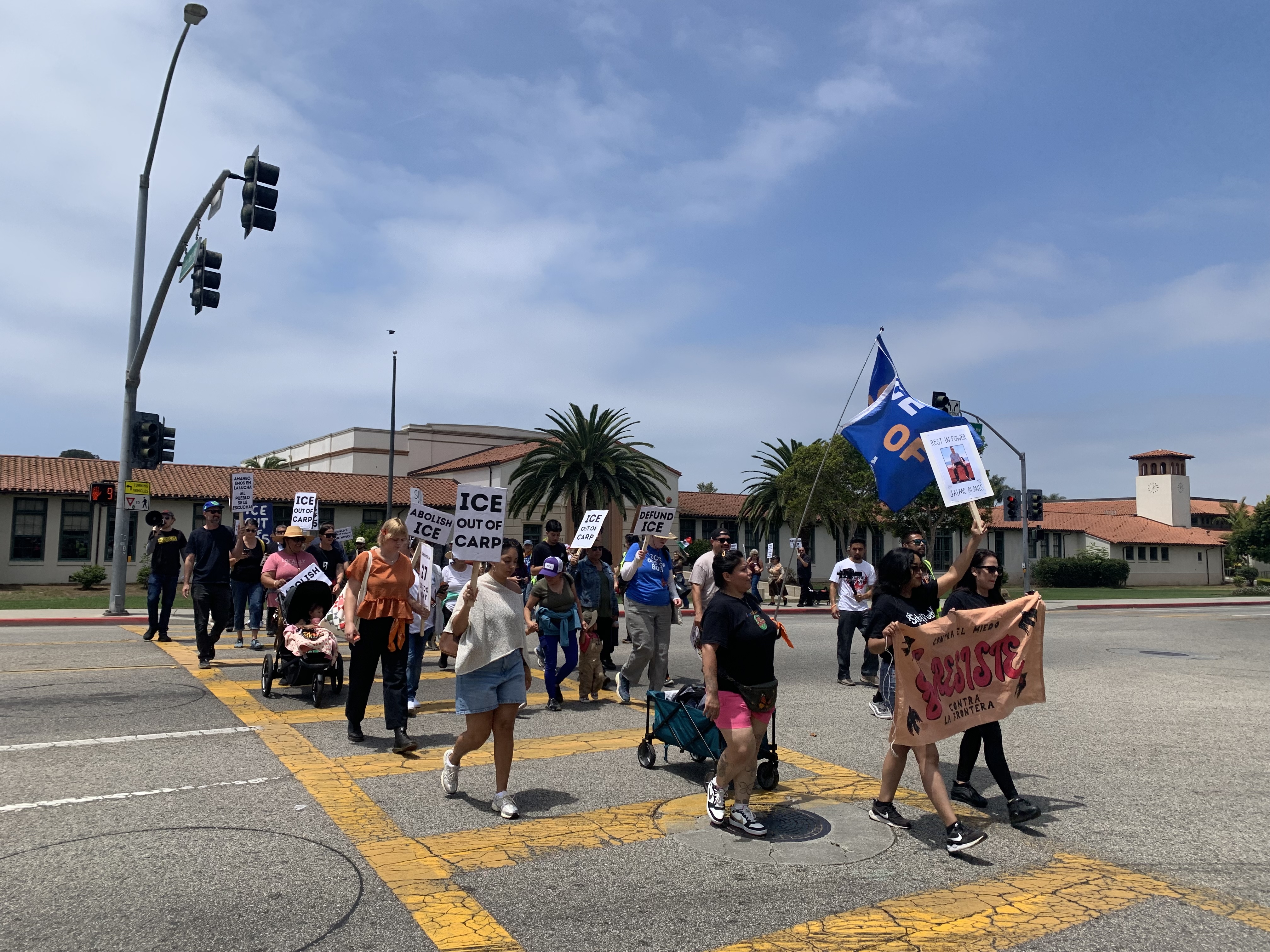 laist.com - Julia Barajas  - A year after mass raids, activists in the Central Coast protest ongoing detentions