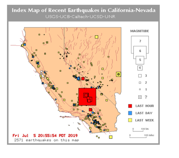 Usgs Earthquake Map California Nevada That 6 4 Magnitude Quake On 4th Of July Was Just A Foreshock To Even Bigger Earthquake Laist